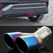 Steel Chromed Blue Rear Exhaust Pipe Outlet For Toyota C-HR CHR 2017 2020 1PCS