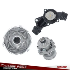 Water Pump Fan Clutch Thermostat Kit For BMW E46 325i 328i 330i 530i X5 2.5 3.0L