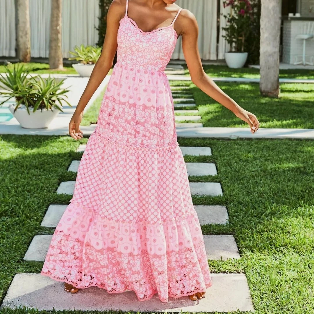 Lilly Pulitzer Garden Gate Eyelet Kyla Maxi Dress Size 4 w eBay