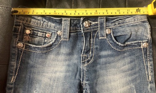 Miss Me Bermuda Denim Shorts Embellished Cross Pocket 14 JK5400M - Picture 10 of 12