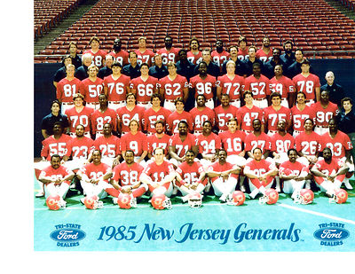 1985 NEW JERSEY  GENERALS TEAM 8x10 PHOTO FOOTBALL WALKER FLUTIE COLLINS