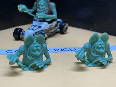 2 green  1/64 CUSTOM RAT FINK DRIVERs (CAR NOT INCLUDED)