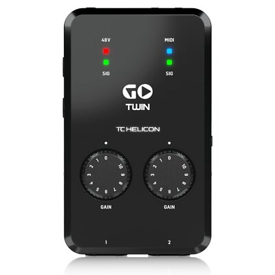 TC Helicon Audio/MIDI USB Interface GO TWIN batteriebetrieben für PC, Laptop,...