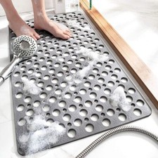 Non Slip Bathtub and Shower Mat with Suction Cups and Drain Holes, 30x17 in
