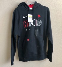 Nike Men's Fleece Pullover Hoodie Sweatshirts Black Size Small DO6176-010