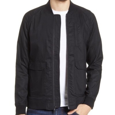 ACYCLIC SLIM FIT BLACK BOMBER JACKET - NWT!