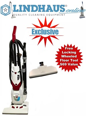 Lindhaus 14'' Healthcare Pro Eco Force, 2 Motor Upright Vacuum w/Free Floor Tool