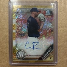 BOWMAN CHROME 2018 CAM ROEGNER GOLD SHIMMER AUTOGRAPH /50 BREWERS