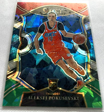 2020-21 Select Basketball Alexsej Pokusevski OKC Thunder Red White & Green Ice