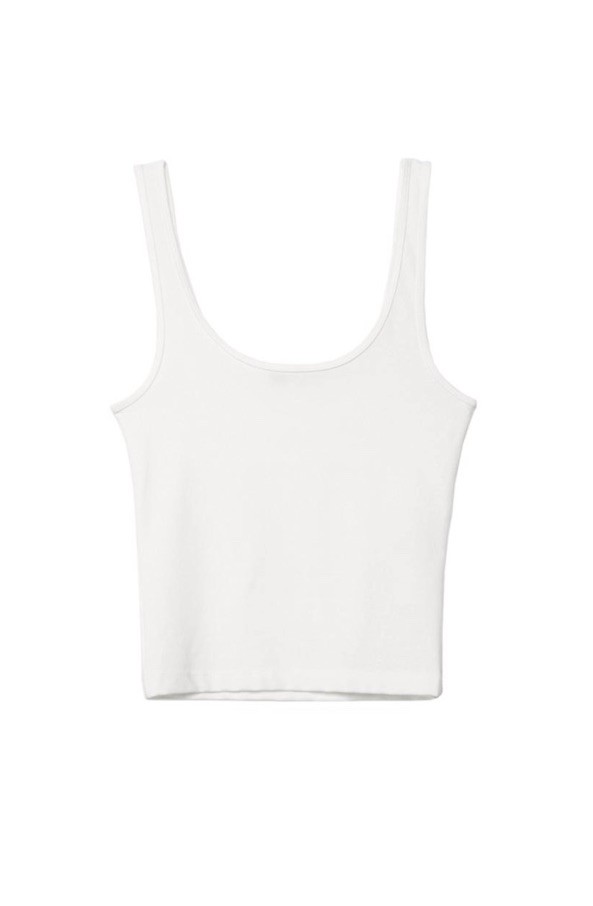 Stradivarius Top Tank Sz Sm Crop White NWT