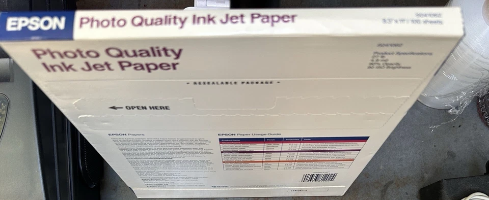 New Sealed EPSON Photo Quality Ink Jet Paper S041062 Matte 8.5x11 100 Sheets OEM - Image 3 of 3