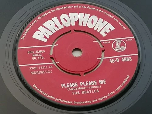 THE BEATLES 1963 UK 45  PLEASE PLEASE ME   RED PARLOPHONE  M  T TAX CODE