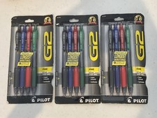 Lot Of 3 Pilot G2 Premium Rolling Ball Gel Pens Fine Point Assorted Colors 4pk