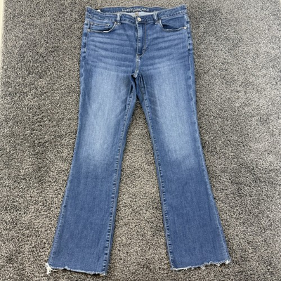 #ad #ad American Eagle Jeans Women 14 Blue High Rise Skinny Kick Next Level Stretch Crop $22.99