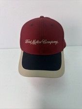 Vintage Embroidered Ford Motor Company 100% Cotton Strapback Trucker Hat Cap