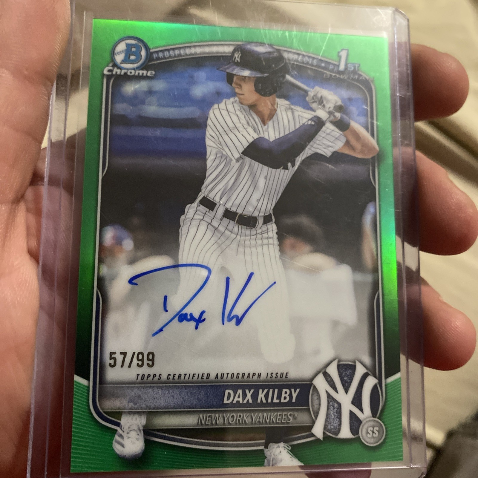 2025 Bowman Draft - Chrome Prospect Autographs Dax Kilby Green Refractor /99