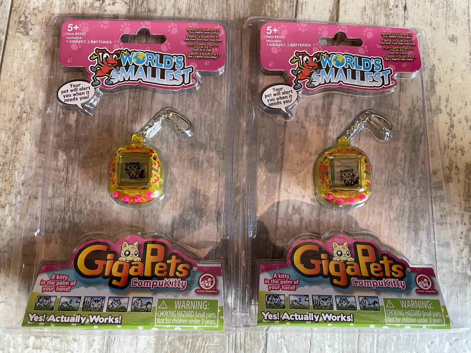 Lot of 2 New World’s Smallest Gigapets Compukitty Cat Digital Pet