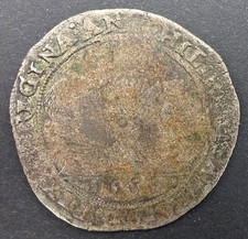 Philip and Mary 1555 Irish Shilling mm Portcullis Scarce  F+ for issue