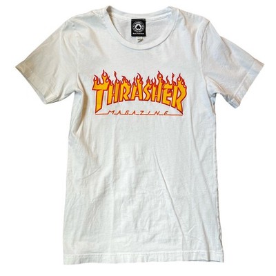 Authentic Thrasher Magazine Women's XS Flames Logo Graphic T-shirt