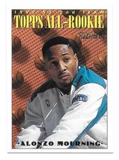 93-94 Topps #177 All-Rookie Team Alonzo Mourning Gold Parallel  (Hornets) - HOF