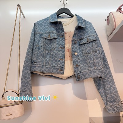NWT COACH Medium Wash Signature Denim Jacket Woman's CAH16 Choose