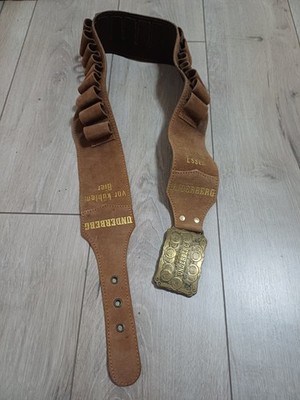 Underbergウンダーベルグガンベルト VTG UNDERBERG LEATHER SUEDE GUN BELT BUCKLE BEER BITTER HOLDER