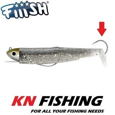 FIIISH BLACK MINNOW 160mm No.5 Silikonköder Ready To Fish Plus Assist Hook 30g