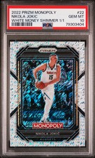 2022 Panini Prizm Monopoly Nikola Jokic #22 White Money Shimmer PSA 10 Gem Mint