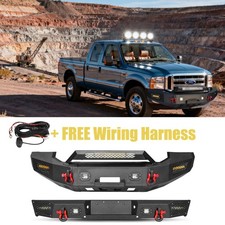 For 2005-2007 Ford F250-F450&Excursion Front and Rear Bumper kit W/Winch Plate