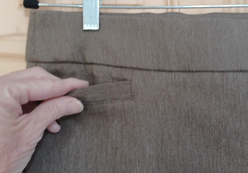 Pantalones para mujer Studio Works marrón pequeño talla 12P elásticos rectos oficina Foto 3 de 4