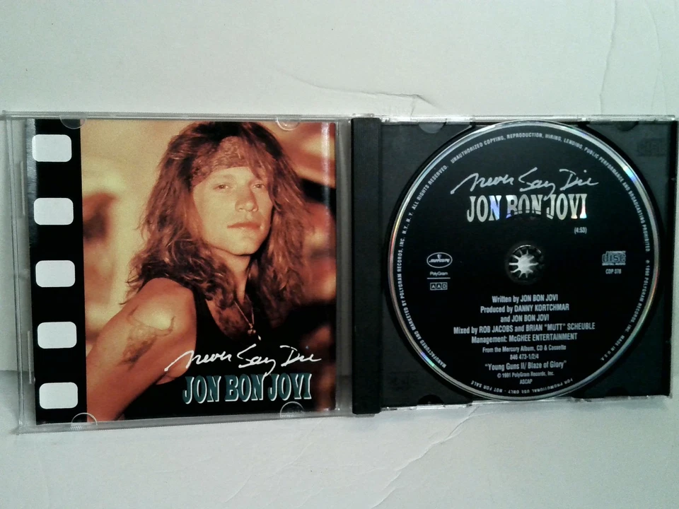 Jon Bon Jovi Never Say Die CD 1990 Promo HTF RARE Foto 3 de 3