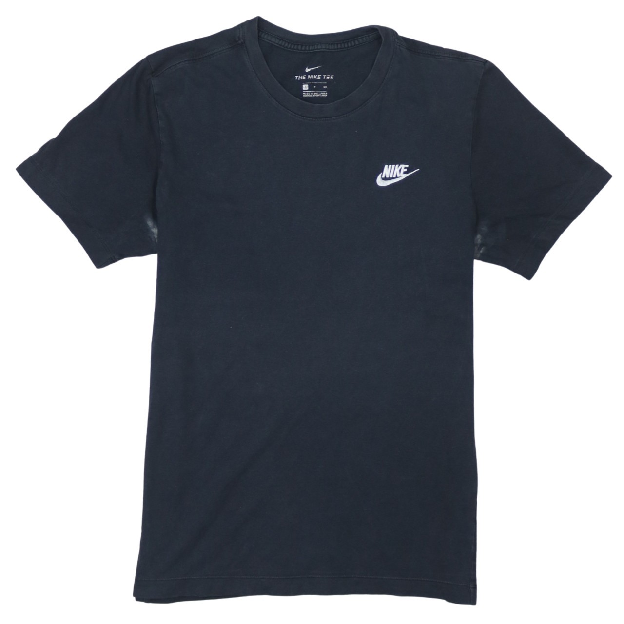 Nike Mens T Shirt Black Dri Fit Cotton Embroidered Swoosh Logo Sports Tee S