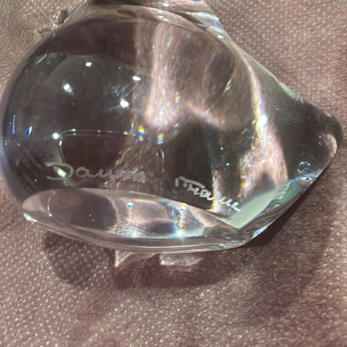 Vintage Signed Daum France Crystal Bird Peep Chick Art Glass 3