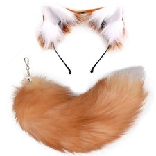 Unique Golden Fox Ears and Tail Set for Kids - Perfect for Cosplay Events