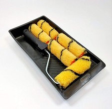 Paint Roller 4-Inch Kit with Tray, for Painting Walls, Ceilings, Door, Frames, 