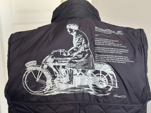 Giacca uomo trapuntata BARBOUR International taglia L blu navy stile britannico - Foto 3 di 23