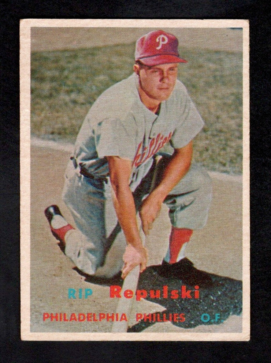 1957 Topps Baseball Card #245 Rip Repulski Philadelphia Phillies VG-EX+ ab