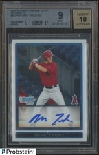 2009 Bowman Chrome Draft Mike Trout Angels RC Rookie BGS 9 W/ 10 AUTO