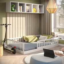 Letto a terra Timi Montessori culla 90-140x200cm con protezione anticaduta rimovibile