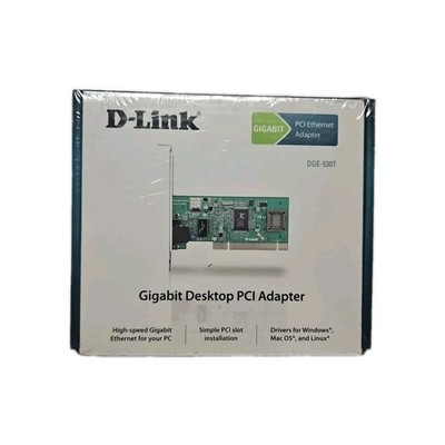 D-Link DGE-530T Gigabit Desktop Adapter 10/ 100/ 1000Mbps PCI with Install Disc