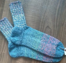 stricksocken selbstgestrickt  Gr. 39 aus Sockenwolle Petrol Nr. 52