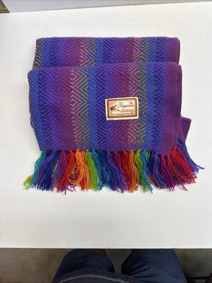 Figueroa Alpaca Scarf Made in Peru Colorful Vibrant Rainbow Excellent Knit