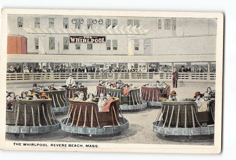 Revere Beach Massachusetts MA Postcard 1915-1930 The Whirlpool Amusement Ride