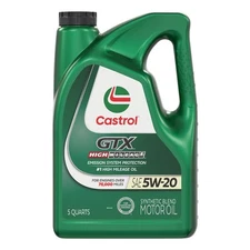 Castrol Gtx Synthetic Motor Oil Blend 5W-20 High Mileage Vehicle Car Engine 5Qt