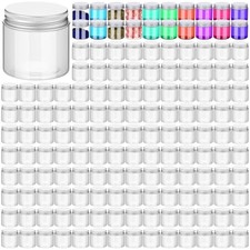 150 Pcs Plastic Container Jars with Lids Round Cosmetic Jars Empty Plastic 2 OZ