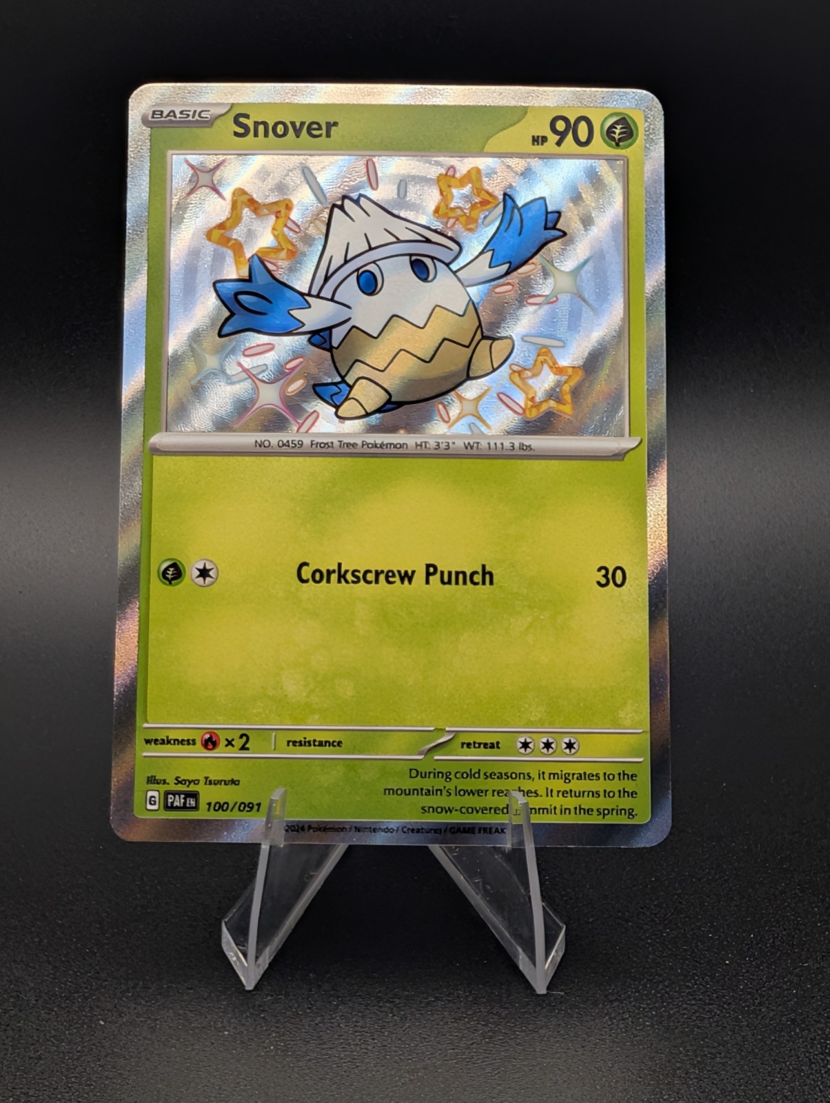 2024 Pokemon Paldean Fates Snover 100/091 Shiny Rare Baby Shiny NM
