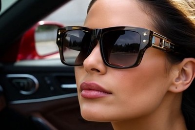 Retro Square Frame Sunglasses Mens Womens Flat Top Square Black Lens Lentes New