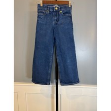 Crewcuts Girls Wide Leg Jeans Size 8 Dark Wash High Rise Denim
