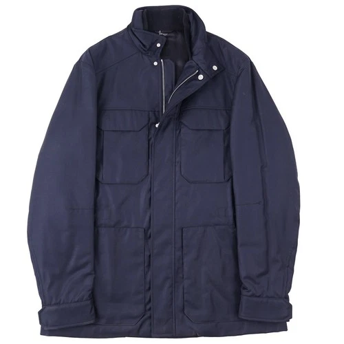 Brett Johnson 'Lugano' Navy Blue Padded Wool Field Jacket XL (Eu 54) NWT - product listing photo