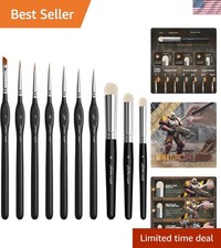 Miniature Paint Brushes Drybrush-10pcs Micro Detail Paint Brush Set, Small Fi...
